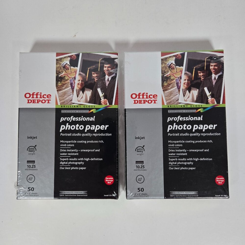 Office Depot Professional Photo Paper 4" x 6" 50 Sheets New Sealed